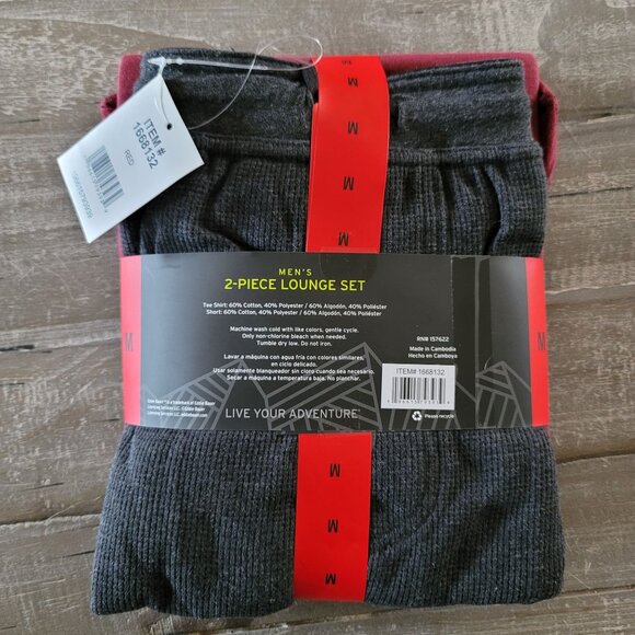 Eddie Bauer Men's 2 Piece Lounge Set Medium T-Shirt Shorts Sleepwear Drawstring - Picture 4 of 5